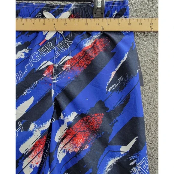 Tommy Hilfiger Wave All Over Print Swim Trunks Big Boys XL 18/20 Surf the Web